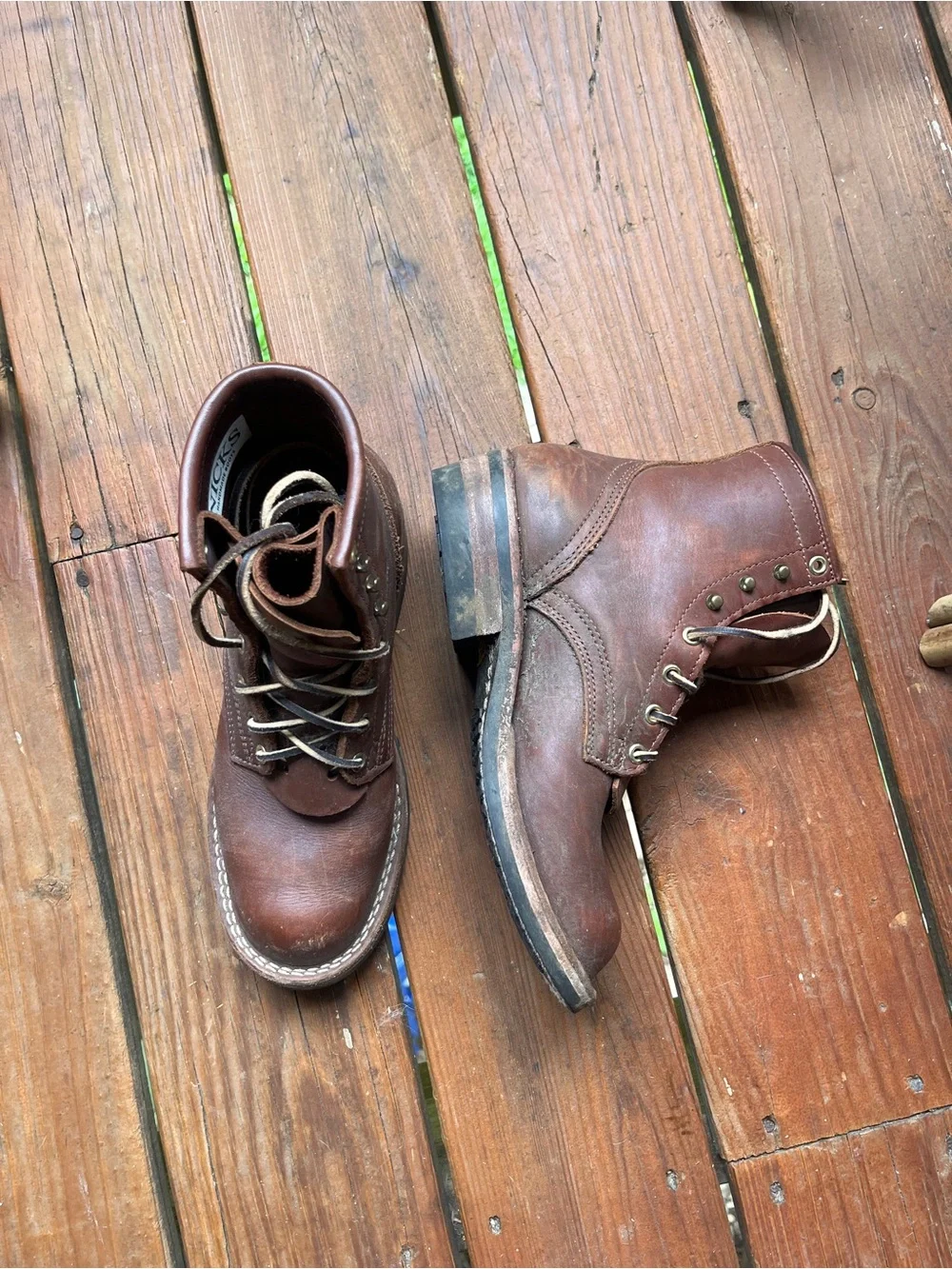 Nick's Handmade Lace Up Heritage Womens Size 8 Boots Brown All Smooth